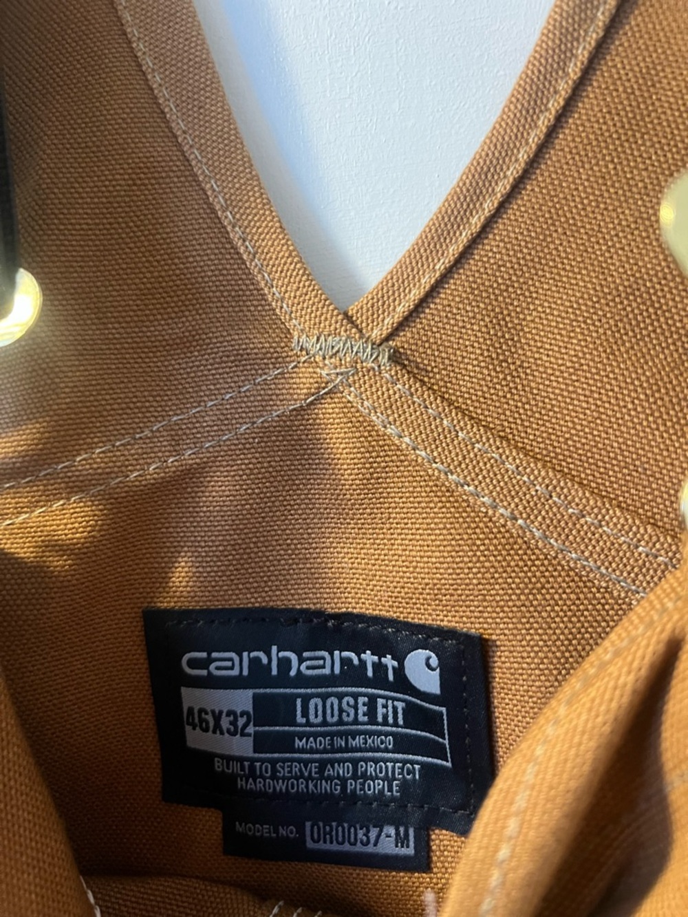 Carhartt Brown Firm Duck Bib Overall Vest with Label